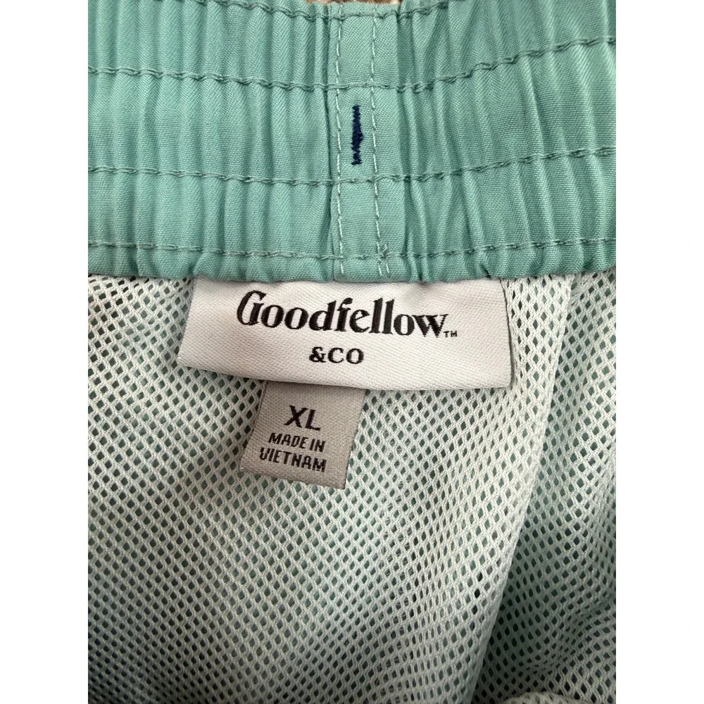 Goodfellow & Co Mens Teal Blue Recycled Polyester Swim Trunks XL Board Shorts